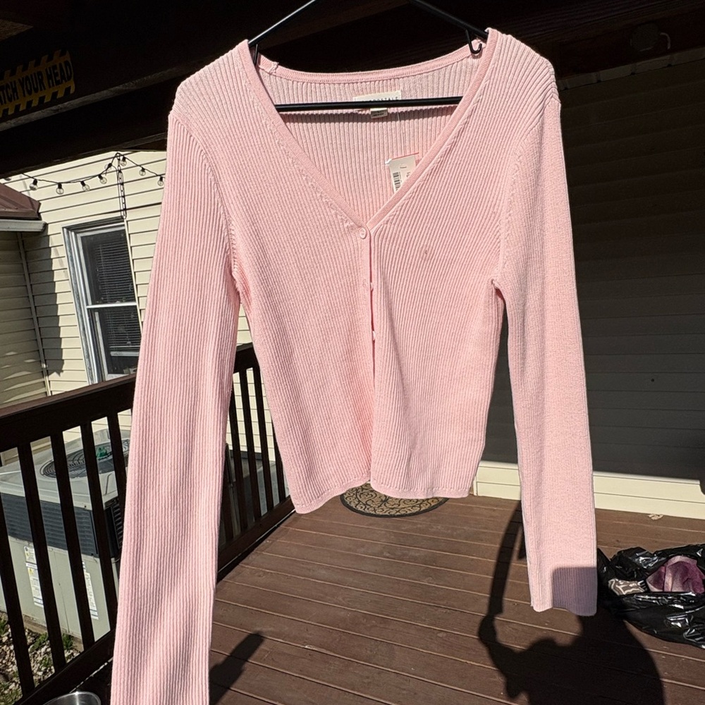 Aeropostale Light Pink V-Neck Cardigan